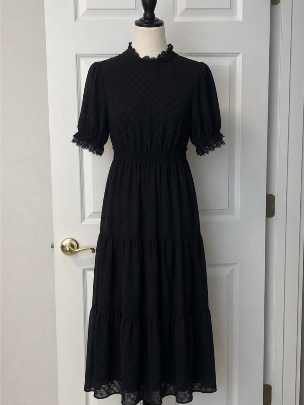 Max Studio Black Lace-Trim Maxi Dress - Picture 2 of 2